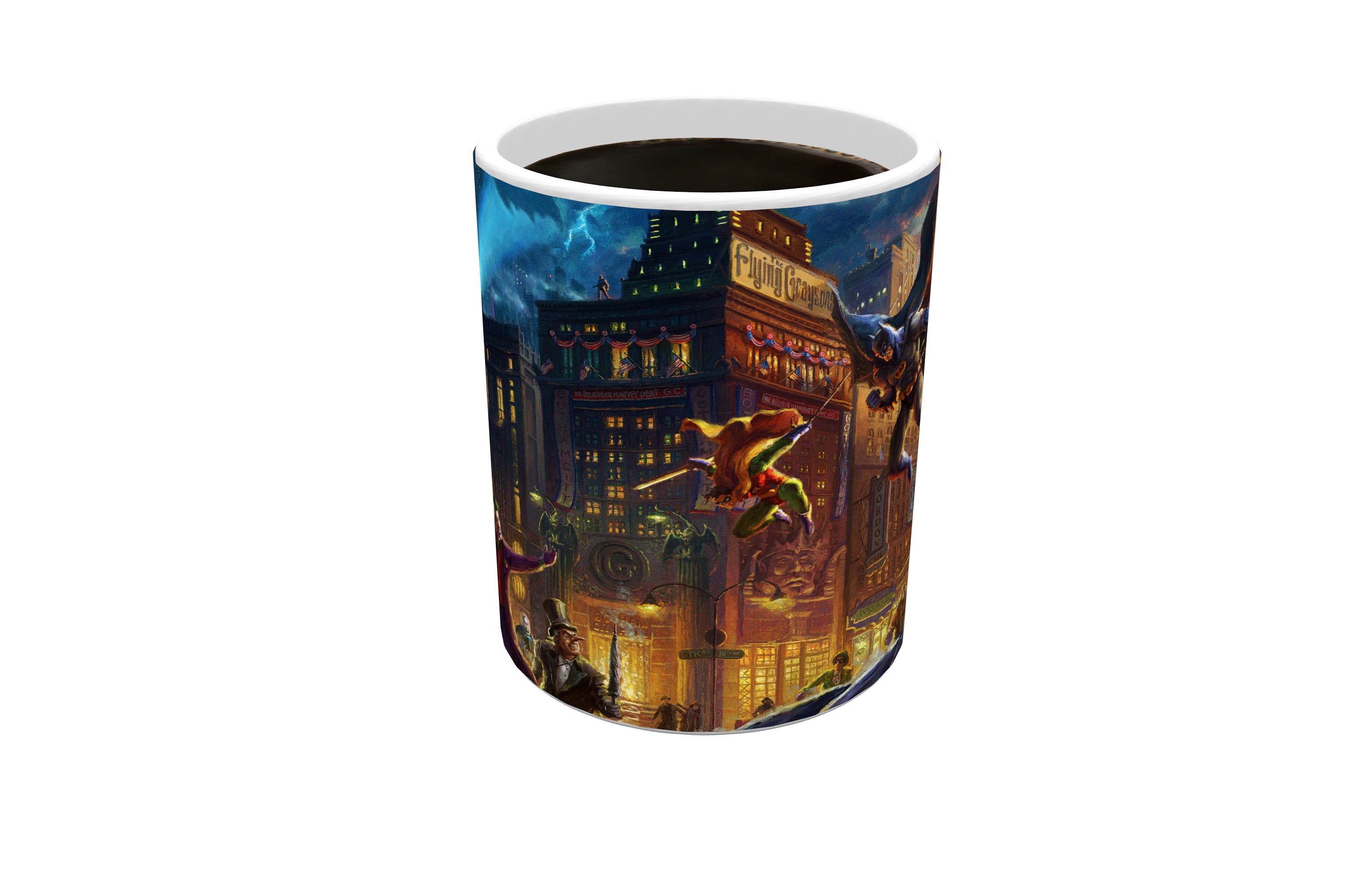 DC Comics (The Dark Knight Saves Gotham City) Morphing Mugs®  Heat-Sensitive Mug  Thomas Kinkade Studios Art MMUG848